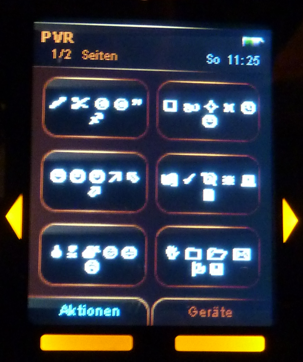Und so sehen die Symbole auf der One aus.